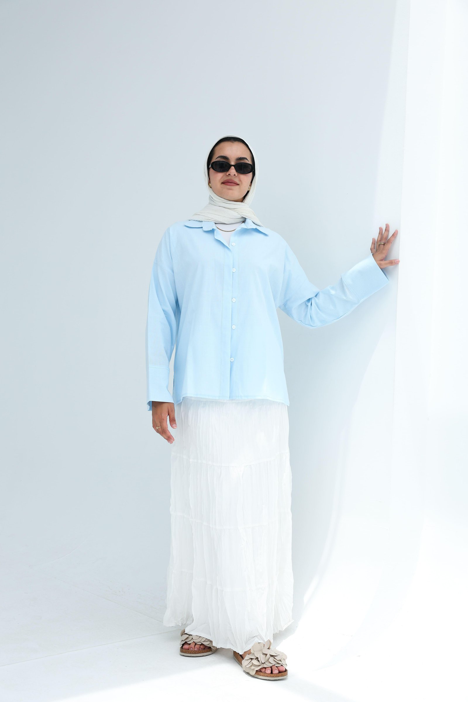 Baby Blue Linen Shirt