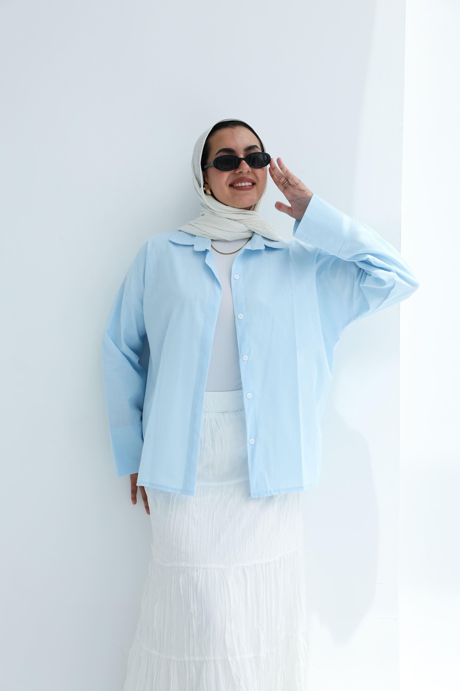 Baby Blue Linen Shirt