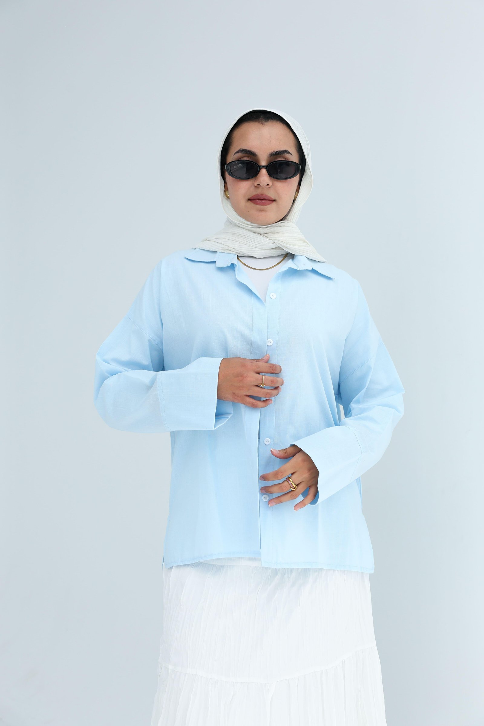 Baby Blue Linen Shirt