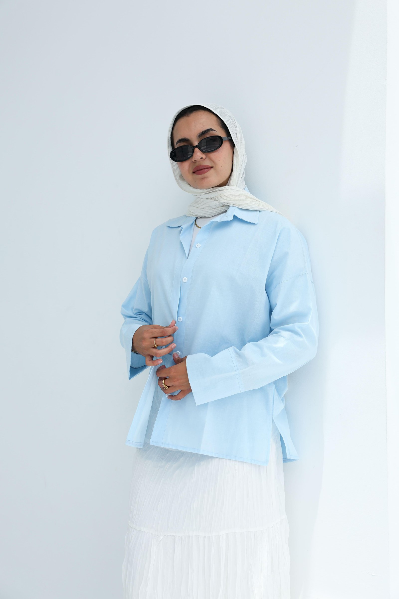 Baby Blue Linen Shirt